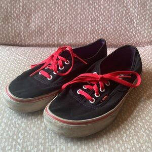 Black Vans Sneakers with Pink